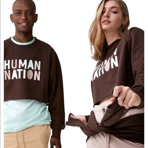 Human Nation gender inclusive Kind organic cotton blend crop sweatshirt XS